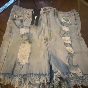 Distressed Denim Shorts
